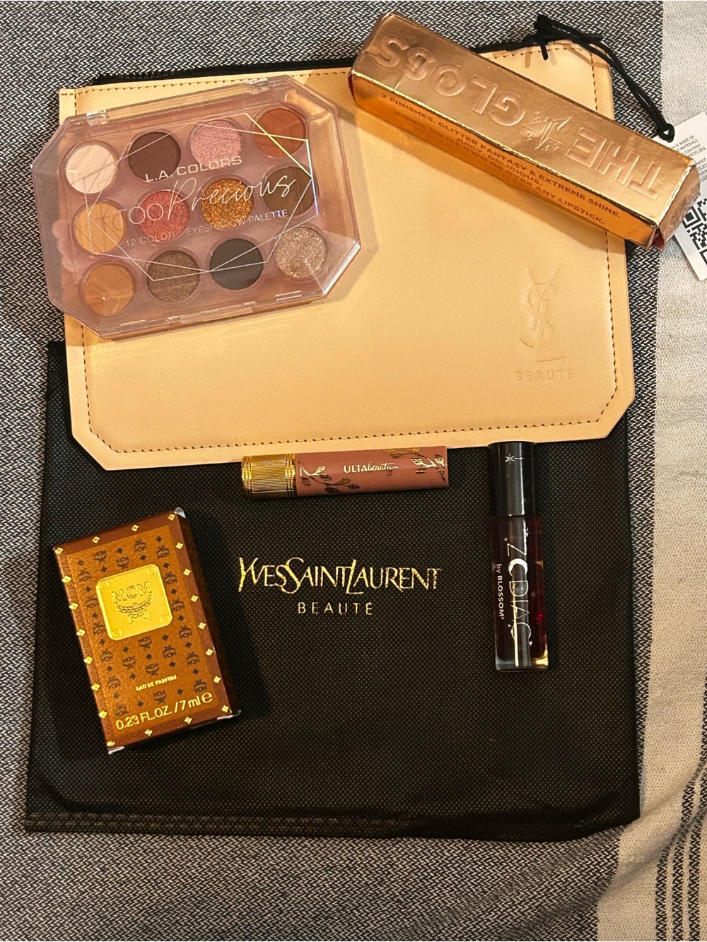 Yves Saint Laurent Beauty Make Up Bag and Cosmetics